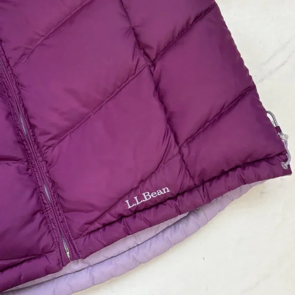 L.L. Bean Purple Goose Down Reversible Puffer Vest Gorpcore Travel Hiking - Picture 4 of 7
